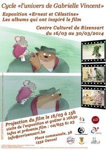 Affiche expo Ernest et Célestine. Les albums qui ont inspiré le film.