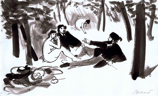 Le déjeuner sur l'herbe par Monique Martin