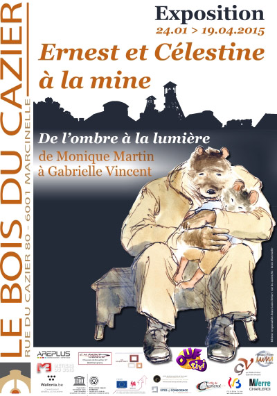 Affiche expo Ernest et Célestine à la mine